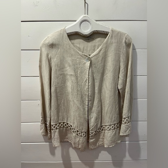 VIA SIGNORIA – Linen Cardigan (Made in Italy) Small - Picture 3 of 10